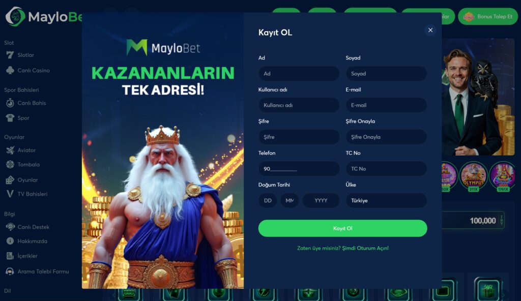 maylobet kayıt ve hesap açma