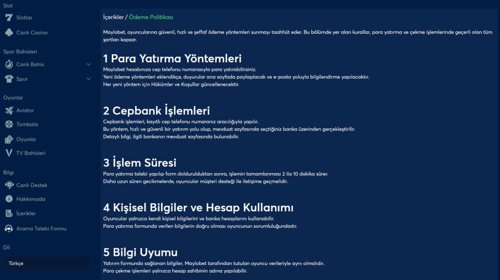 maylobet para yatırma